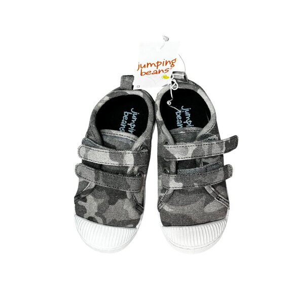 Jumping Beans Kids Gray Camouflage Velcro Sneakers Size 9 - Picture 2 of 6